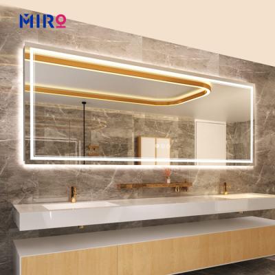 China Magnifying Hotel Bathroom Wall Mounted Smart Long Magnifying Fogproof Smart Led Mirror for sale