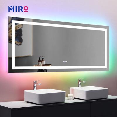 China Multifunctional Bathroom Magnifying Wall Led Mirror With Led Digital Pendulum Mirror For Bathroom for sale