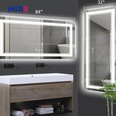 China Nordic Style Weather Display Mirror LED Mirror Customized Bathroom Backlit Magnifying Intelligent Mirror for sale