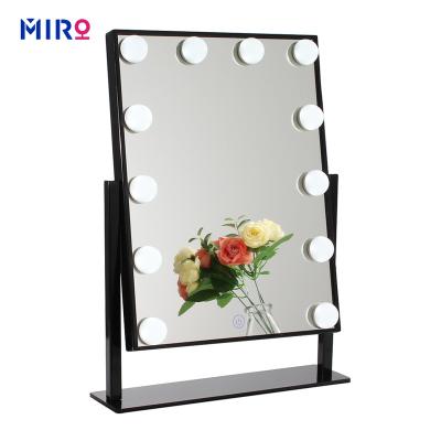 China Custom Clear Light LED Table Top Makeup Mirror Dresser Table Top Makeup Mirror With Dimming Function for sale