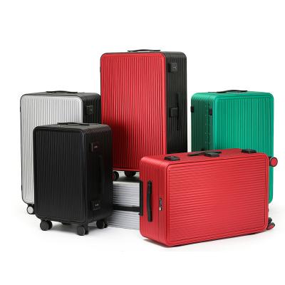 China Full Aluminum Magnesium Alloy Luggage Business Travel Trolley Case Metal Boarding Case New Aluminum Luggage Front Opening for sale