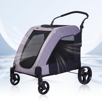 China PORTABLE Dog Stroller 4 Wheel Luxury Pet Travel Trolley Purses Cat Pet Trolley Detachable Pet Dog Stroller for sale