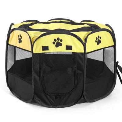 China PORTABLE Pop Up Playpen Pet Tent Playground Folding Breathable Waterproof Portable Yard Fence Pet Cage Pet House for sale