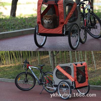 China Large Remote Control Pet Bike Trailer Cat Dog Border Stroller Folding Travel Outdoor Recycling Trailer With Reflective Foot for sale