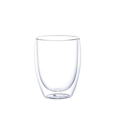 China Hot Sale 5 Sizes Borosilicate Heat Resistant Clear Double Wall Glass Cups for sale