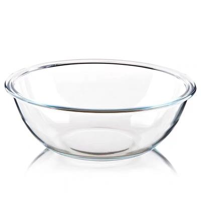 China Hotel Room Home Restaurant Kitchen Hot Sale 6 Sizes 6.0/4.5/3/2/1.3/0.7L Heavy Tempered Glass Round Bowls for sale