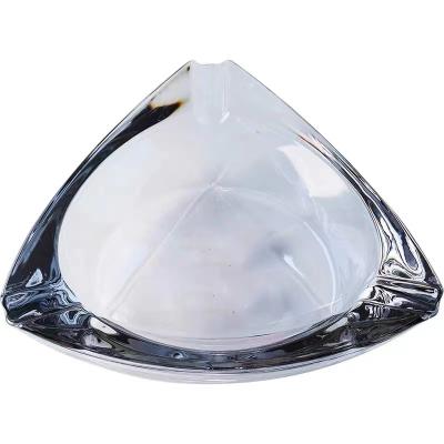 China Smoking Accessory 2 Color Amber/Wholesale Smoking Plating Glass Smoking Accessories Gray 175*45mm Triangle Ash Tray for sale