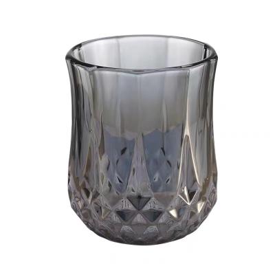 China Wholesale Viable European Style Amber / Gray 210ml Ion Plating Whiskey Crystal Glass Cup for sale