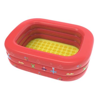 China Cute Eco-friendly PVC POOLUCKY Red Color Math Model Inflatable Kids Rectangle 120x90x55cm Swimming Pool for sale