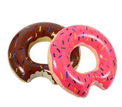 China Eco-friendly PVC Fashionable Inflatable Donut Swim Ring With Heavy Duty Handle for sale