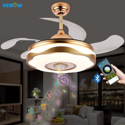 China Modern Drop Shipping In Gold Stream Modern Remote Control 3 Color Recessed Ceiling Light With Fan for sale