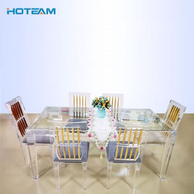 China 6 Seater Large Easy To Clean Modern Luxury Home Dining Table Set for sale