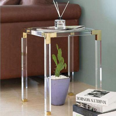 China Durable Modern Acrylic Tempered Glass Side End Tables for sale