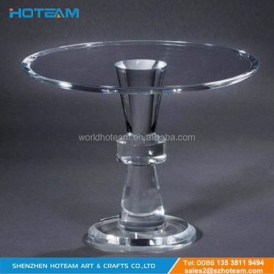 China Concise Round Glass Top Clear Acrylic Dining Table for sale