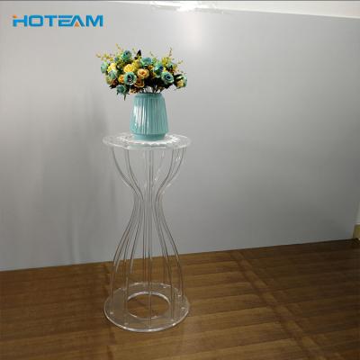 China Tall Corner Plexiglass Transparent Acrylic Coffee Table Easy To Clean for sale