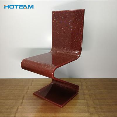 China Wholesale Easy To Clean Single Red Acrylic Dining Chair Leisure Chair for sale