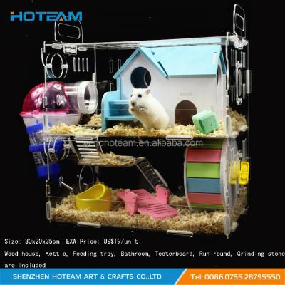 China Viable Full Range Custom Transparent Accessories Acrylic Hamster Cages for sale