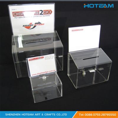 China Wholesale Clear Acrylic Charity Donation Box With Lock for sale