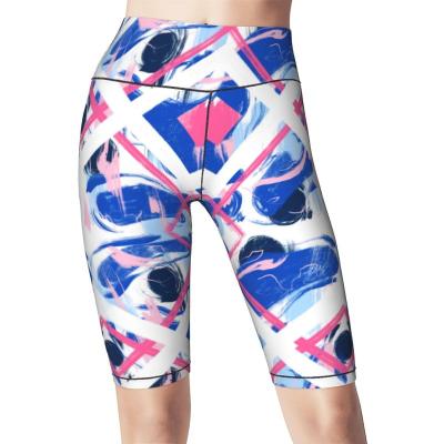 China Hot Selling High Waist Compression Yoga Pants Breathable Five Point Women Fitness Tight Running Sports Cycling Shorts for sale