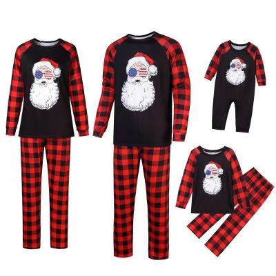 China 2021 anti-pilling children's pajamas Parent-child set Christmas pajamas set home service family matching outfits for sale