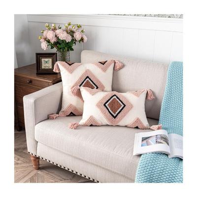 China Folded Decorative Geometric Tufted Cushion Cover Luxury Embroidery Cushion Cover Tile Throw Pillow Covers Decorative Home for sale