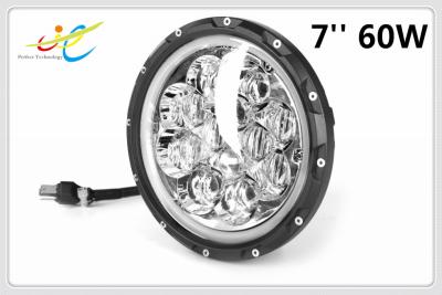 China New Jeep wrangler accessories 5D RGB Halo 7 inch round led headlight 12v 24v Bluetooth Control with Dot Sae for sale