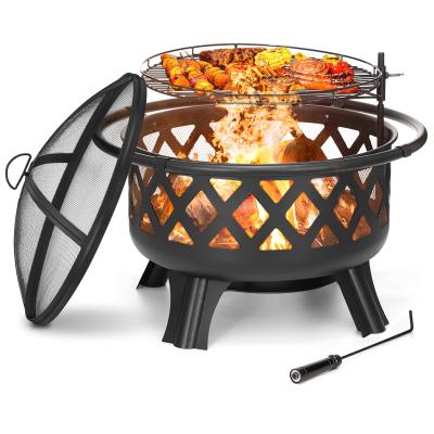 China Large Steel Burning Patio and Backyard Easily Assembled Log Firepit for sale