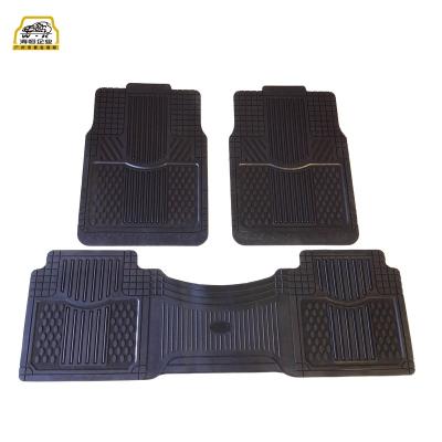 China Universal Fit Automotive Spare Parts Floor Mat Factory Universal Fit DIY Trimming Heavy Duty Rubber Car Floor Mat 3 Pieces Set for sale