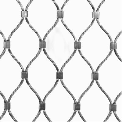 China Plain Weave Stainless Steel Wire Rope Mesh Zoo Mesh Ferrule Wire Rope Mesh for sale