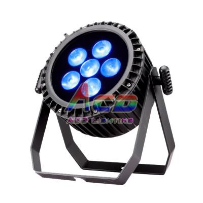 China Garden waterproof rgbawuv six color wireless remote control 512 IP65 battery operated 6*18w 6in1 dmx led flat par light for sale