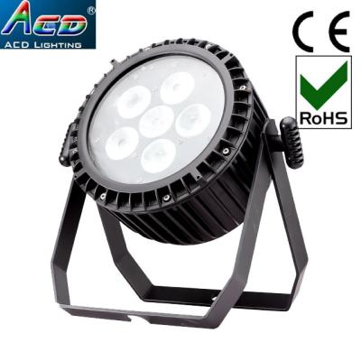 China Color mixing IP65 6*18w waterproof rgbwauv LED battery operated wireless dmx led flat events stage dj par light for sale