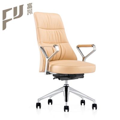 China Swivel (Height) Adjustable Comfortable Mid Back Staff Chair Leather Computer Chairs For Office for sale