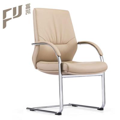 China Adjustable Leather Visitor Chair Low Back (Height) Commercial Office Chairs Without Wheel for sale