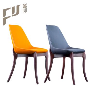 China Modern Living Room Leather Leisure Chair Wooden Legs Without Armrests for sale