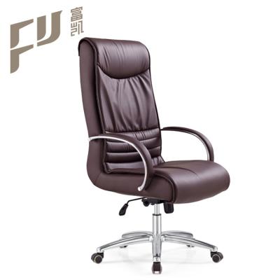 China Executive (Height) Brown Adjustable Leather Desk Manager Chairs Modern Design for sale