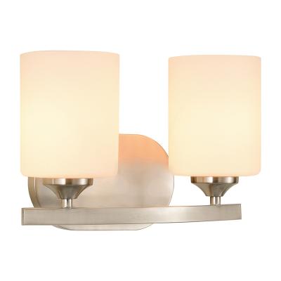 China Mid Century 3 Piece Glass Mirror Decor Light Fixture Bathroom Vanity Wall Lamp White Vanity Lights Zhongshan Factory Made for sale