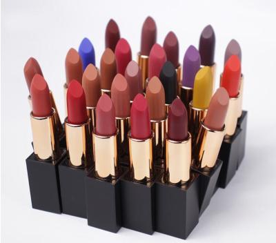 China Waterproof Create Own Logo Pigment High Quality Matte 25 Colors Creamy Matte Waterproof Lipstick for sale