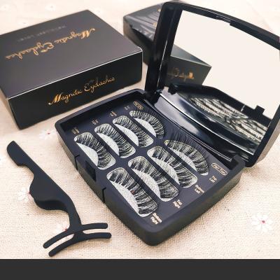 China 3D Highlights Private Label Eyeliner False Eye Natural Soft Lash Mirror Packing Box Magnetic Silk Lashes for sale