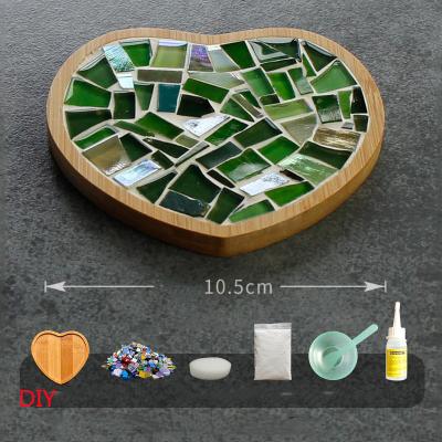 China Sustainable Natural DIY Cement Mosaic Crystal Cup Pad Cup Mat Coaster for sale