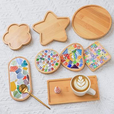 China DIY Embryo Sustainable Creative Handmade Bottom Material Bamboo Coaster Dining Mat for sale