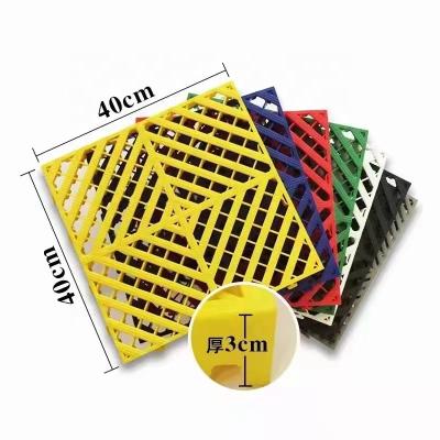 China Durable Strength Car Garage Flooring Grate Tiles PP Plastic Modular Interlocking Modern Durable Hand Paint 18mm Kepao à venda