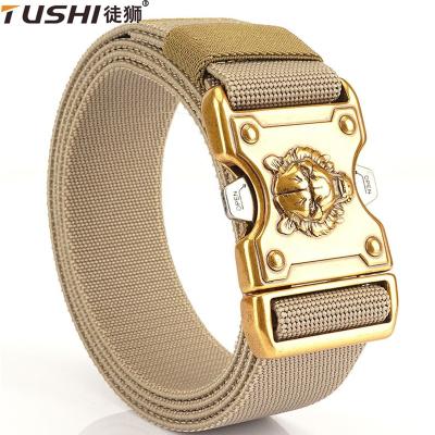 China ALLOY TUSHI Adjustable Quick Release Buckle Cinturon Tactico Negros Battle Duty Nylon Belt Men Metal Buckle Tactical Belt Customized for sale