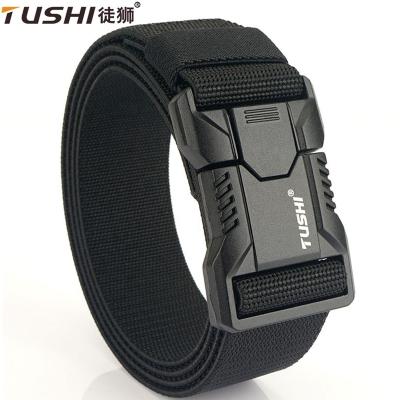 China ALLOY TUSHI Wholesale Nylon Belt Adjustable Quick Release Buckle Cinturon Tactico Negros Battle Duty Men Metal Buckle Tactical Belt for sale