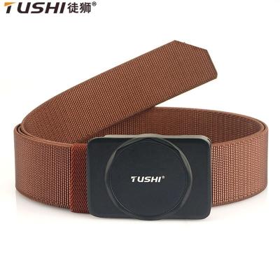 China ALLOY TUSHI Custom High Quality Strap Automatic Buckle Nylon Belt Male Metal Buckle Tactical Belt Men Canvas Fabric Belts Wholesale for sale