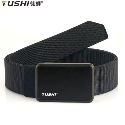 China ALLOY TUSHI Tactical Belt Custom High Quality Strap Automatic Buckle Nylon Belt Male Metal Buckle Men Canvas Fabric Belts Wholesale for sale