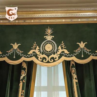 China Hot On Sale Luxury Blackout French Pilou Embroidered Curtain For Living Room for sale