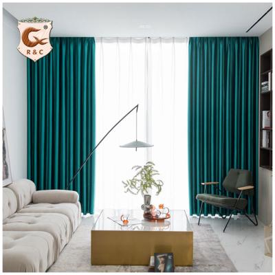 China Blackout Hotsale Pure Color Alice Curtains Full Blackout Luxury 100% Polyester Fabric Curtains For Living Room And Bedroom for sale