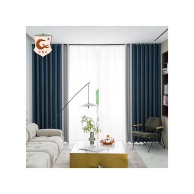 China Wholesale Blackout Pure Color Hemp Curtain Luxury Double Sided 100% Polyester Fabric For Curtains For Living Room And Bedroom for sale