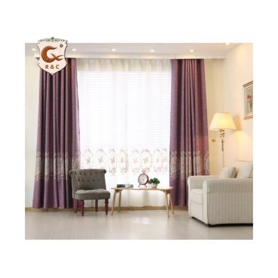 China Colorful Blackout Ramie Cotton Embroidery Mirror Flower Curtain Shade Curtain Fabric for sale