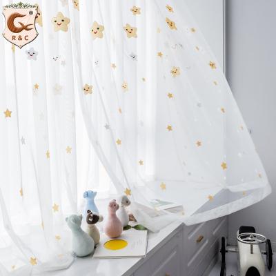 China Sheer Curtain In Beautiful Pure Blackout Embroidery Cheap Luxury Pattern for sale